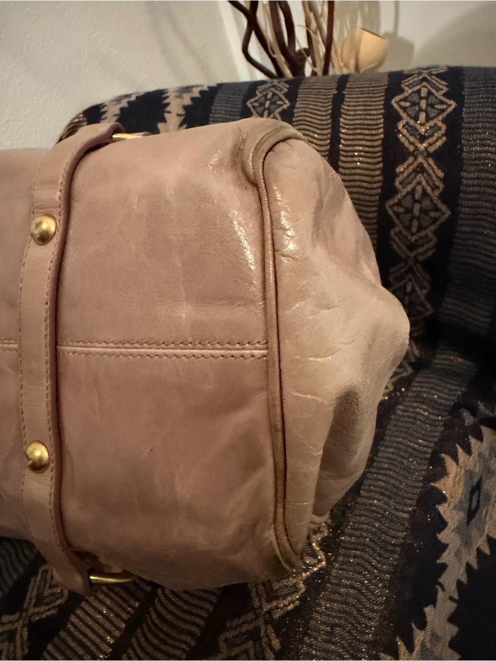 Miu Miu Blush Pink/Beige Leather Satchel with Gold Hardware - Picture 4 of 15